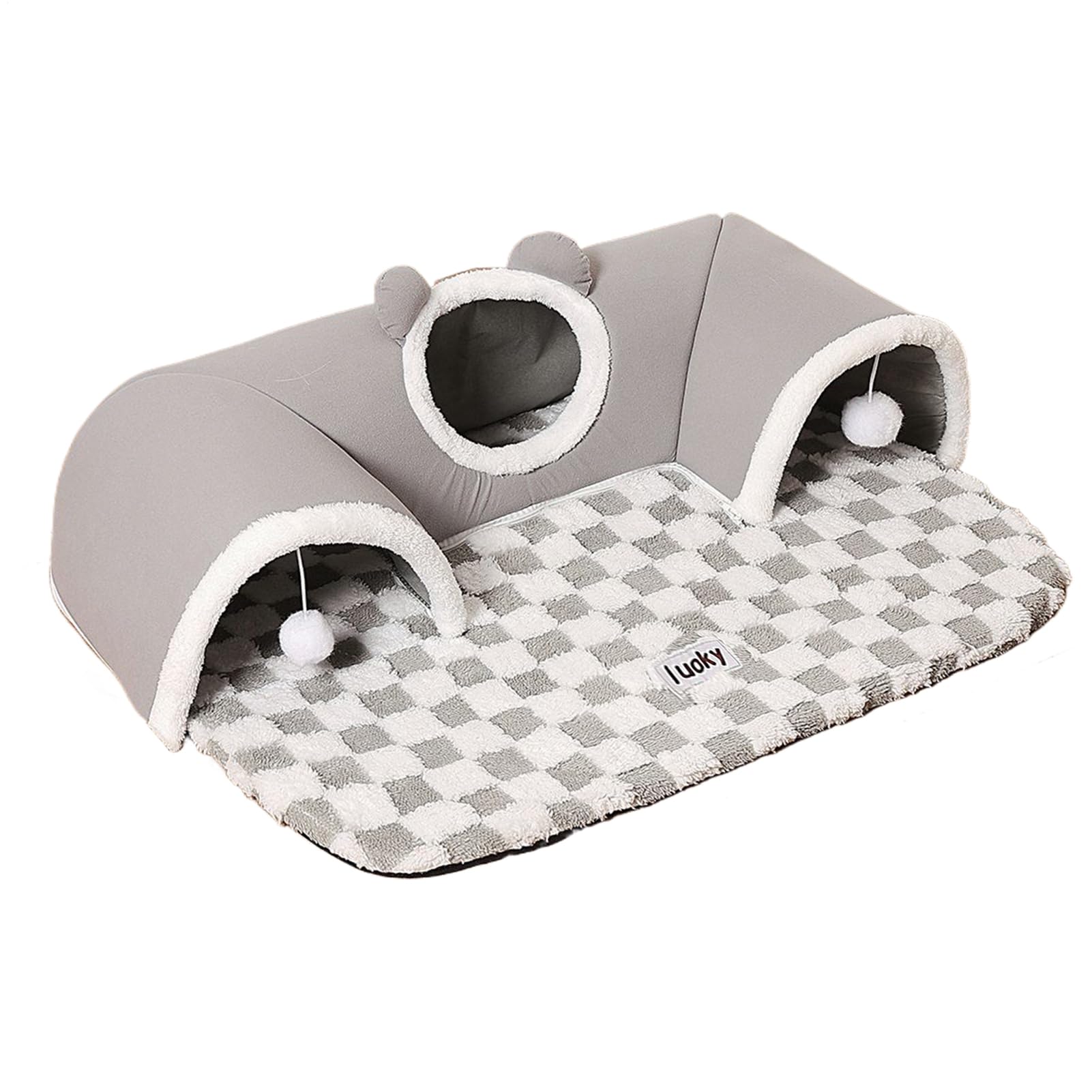 Cama con forma de juego para gatos y cojín interactivo de estimulación