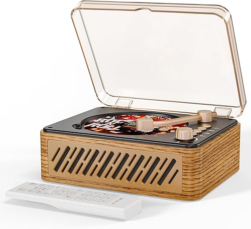 Caja de música con reproductor de CD con Bluetooth, nostálgico, retro, reproductores de CD portátiles para el hogar, altavoces de alta fidelidad,