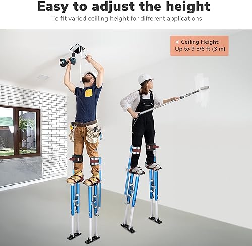 Miniatura 7 de WeChef Zancos de paneles de yeso de 36 a 50 pulgadas, herramienta de aluminio antideslizante ajustable para recolección de frutas, rama, poda,