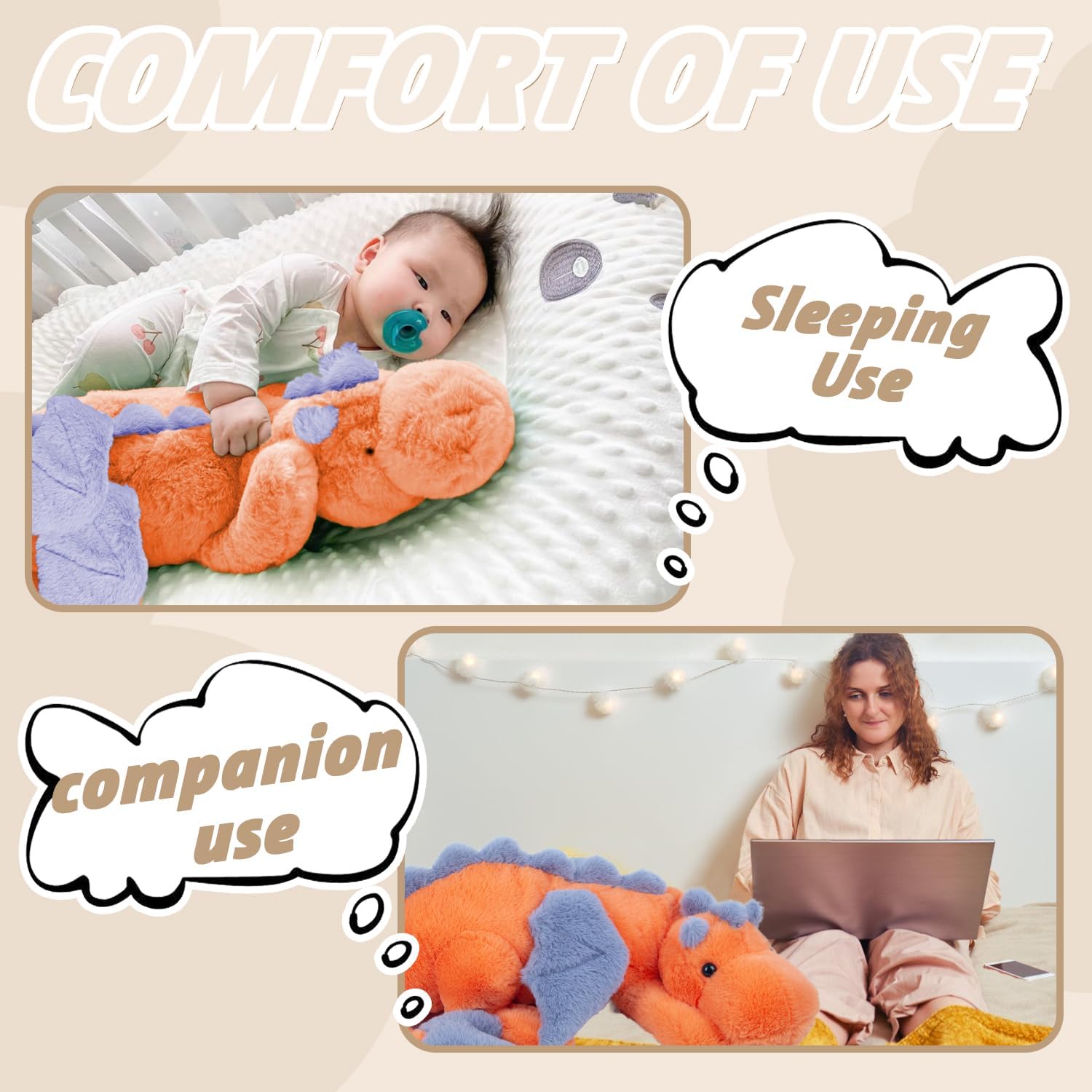 ARELUX 3-Pack Giant Dragon Plush Toys - 37in Large Green, Blue, and Orange Pterosaur Stuffed Animals with Wings, Ultra Soft Dinosaur Pillow Plushies for Kids, Adults, Home Decor, and Gift Giving