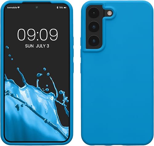 Miniatura 265 de kwmobile Funda Compatible con Samsung Galaxy S22 - Funda de teléfono de silicona TPU con acabado suave - Rojo Ruibarbo Piedra antigua,Azul