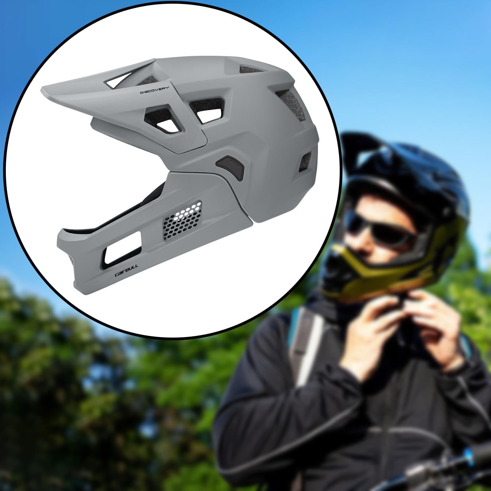 Casco da Mountain Bike Integrale Adulti Leggero con Mentoniera Staccabile, Casco da Ciclismo Traspirante