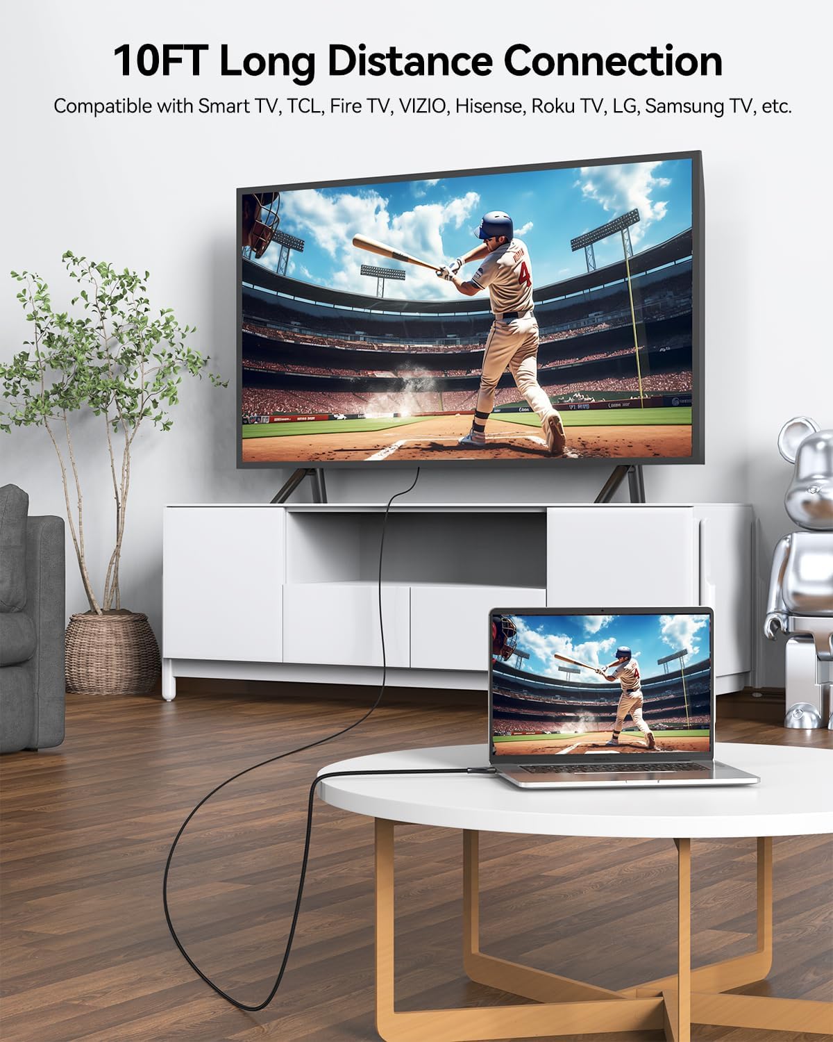 Cavo HDMI 10K 8K 3,5 m (confezione da 5), cavo HDMI 2.1 ad altissima velocità da HDMI a HDMI intrecciato (48 Gbps, 8K a 60 Hz, 4K a 120 Hz, HDCP2.3, DTS: X, 3D, eARC, HDR10) per monitor, HDTV