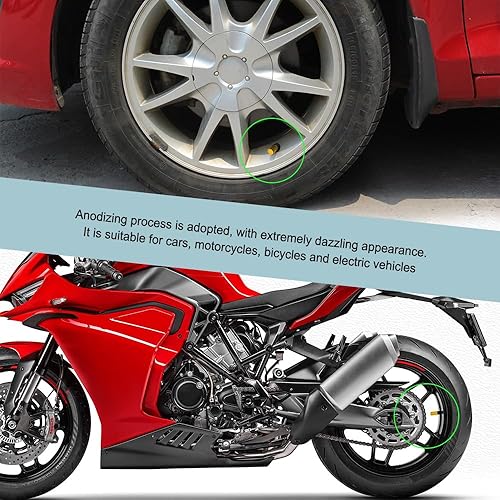 Miniatura 5 de 5 tapas de vástago de válvula de neumático, cubierta de tapas de aire, juego de tapas de válvula de neumático de aluminio anodizado, accesorios