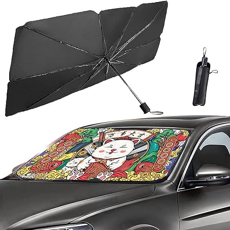 Amazon 傘式車用サンシェード 招き猫車用パラソル 可愛い面白い傘 車 フロントガラス用 折りたたみ 個性 日よけ 遮光 遮熱 Uv 紫外線カット 取り付き簡単 暑さ対策 収納袋付き 軽自動車 中大型suv Mpv適用中華風 招き猫s サンシェード 車 バイク Amazon 傘式車用サンシェード 招き猫車用パラソル 可愛い面白い傘 車 フロントガラス用 折りたたみ 個性 日よけ 遮光 遮熱 Uv 紫外線カット 取り付き簡単 暑さ対策 収納袋付き 軽自動車 中大型suv Mpv適用中華風 招き猫s サンシェード 車 バイク