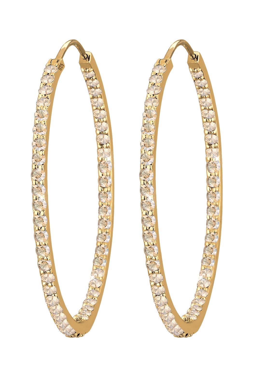 Elli Earrings Hoop Crystals 925 Silver Gold-Plated