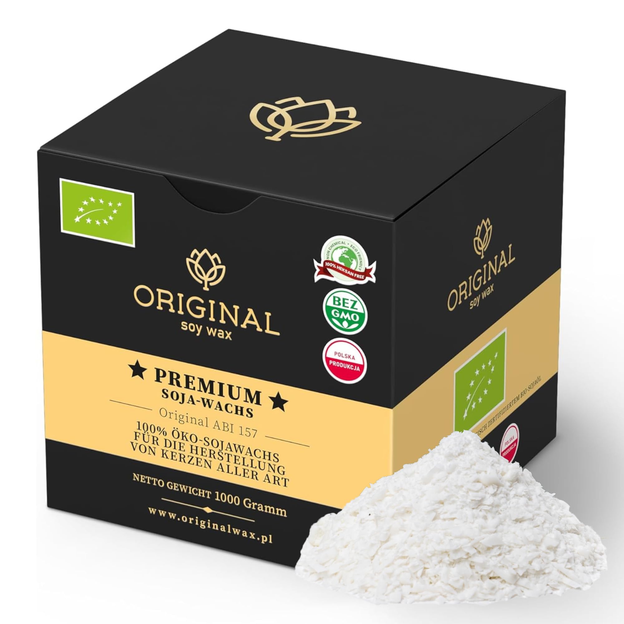 Cera de soja ecológica para hacer velas caseras con acabado limpio de 1kg