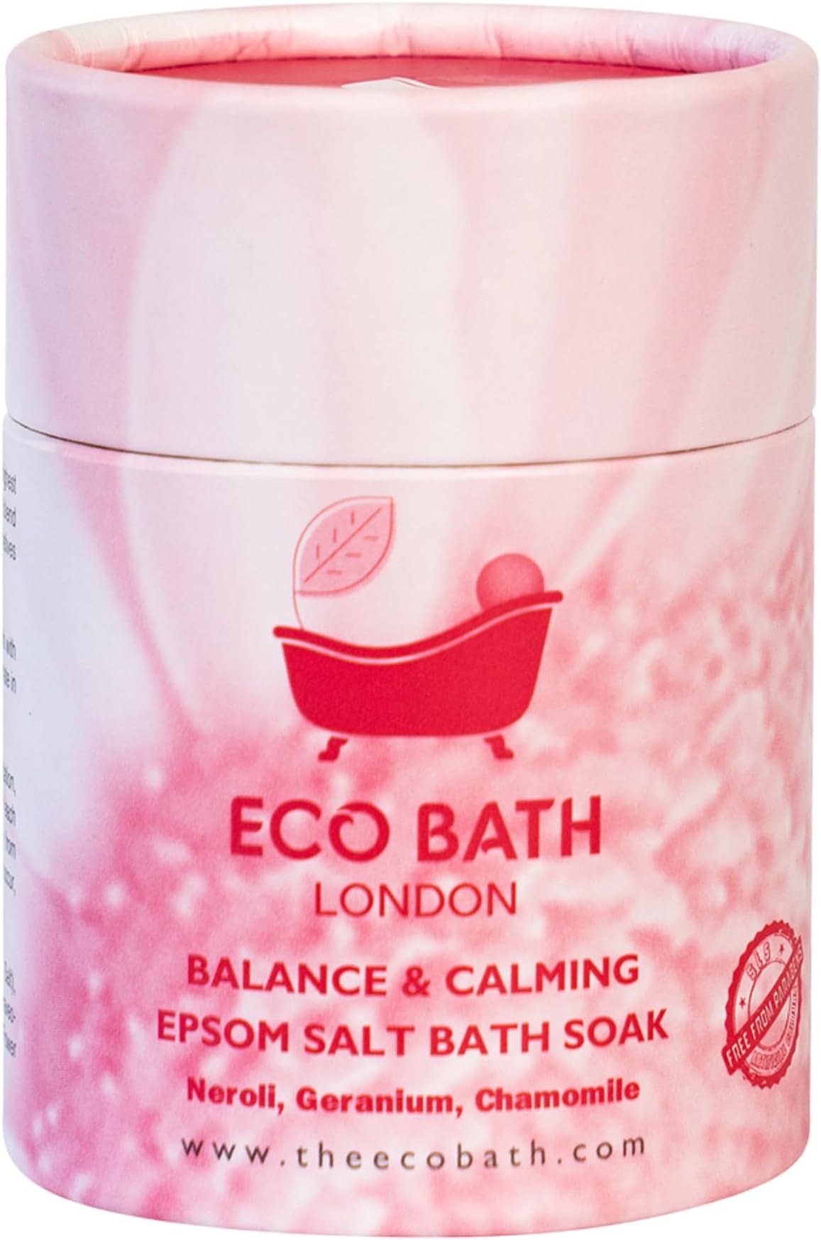 Eco Bath LondonBalance and Calming Epsom Salt Bath Soak - Tube 250g, Magnesium Bath Salt Infused with Neroli, Geranium, and Chamomile, Natural Epsom Salts for Bath