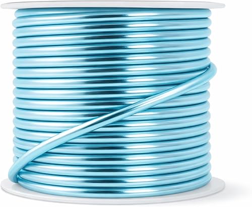 Vista 508 de Mandala Crafts Alambre de aluminio anodizado de calibre 8 para hacer joyas, alambre gris flexible de color de 32 pies, flexible y flexible