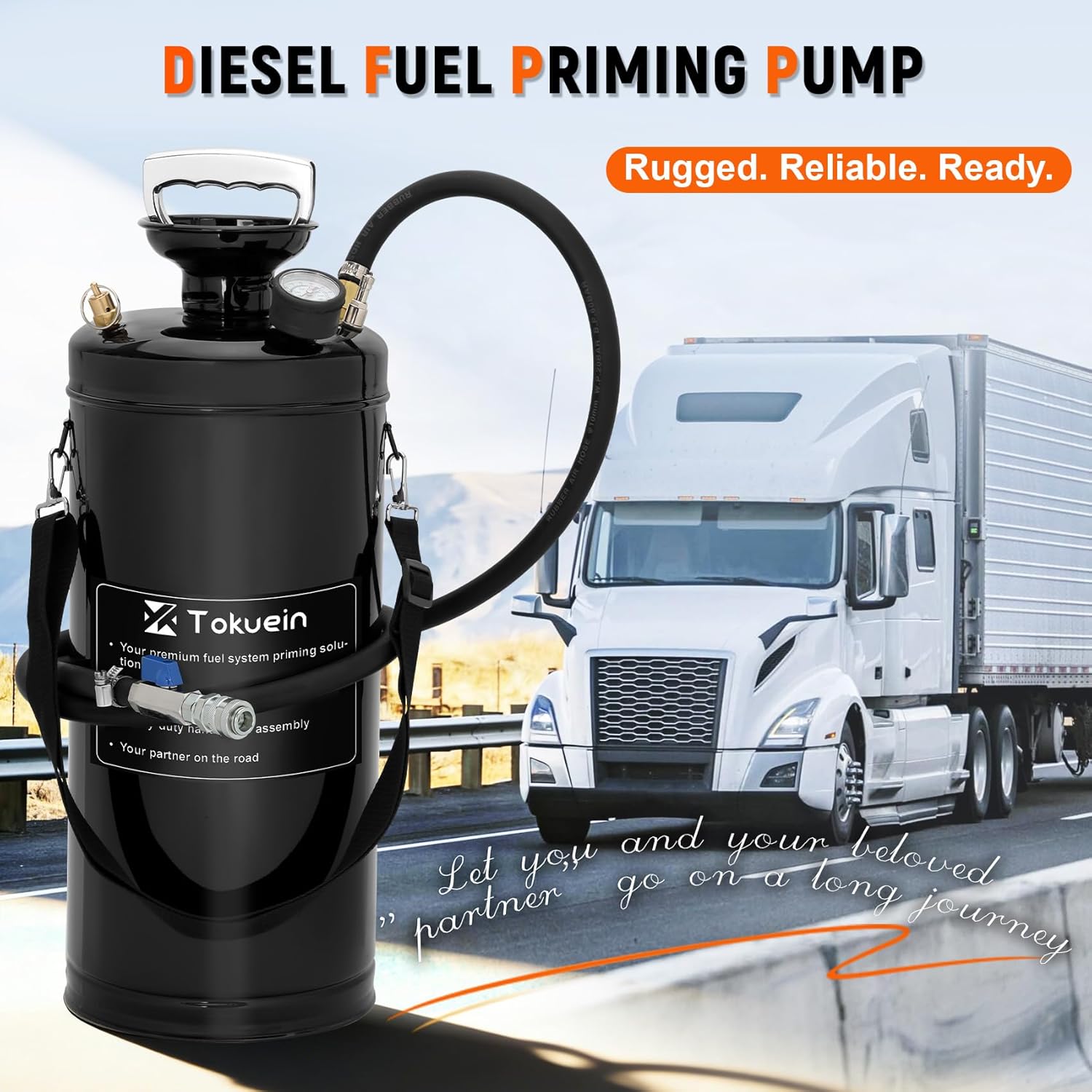 Upgraded J-47912 Fuel System Priming Pump Directly for Detroit Diesel DD13 DD15 S60 MBE900 and MBE4000 Replaces OTC5869 J-47912, with Shoulder Strap for Convenient Carrying (Black)