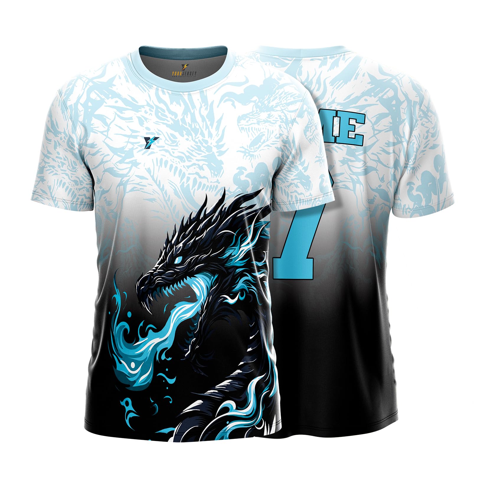 Madrid Dragon Frost Football Jersey with Custom Name & Number, Madrid Style Dragon Football Fan Jersey, Number 7 Soccer Sports T Shirt for Men Boys Kids-image-12