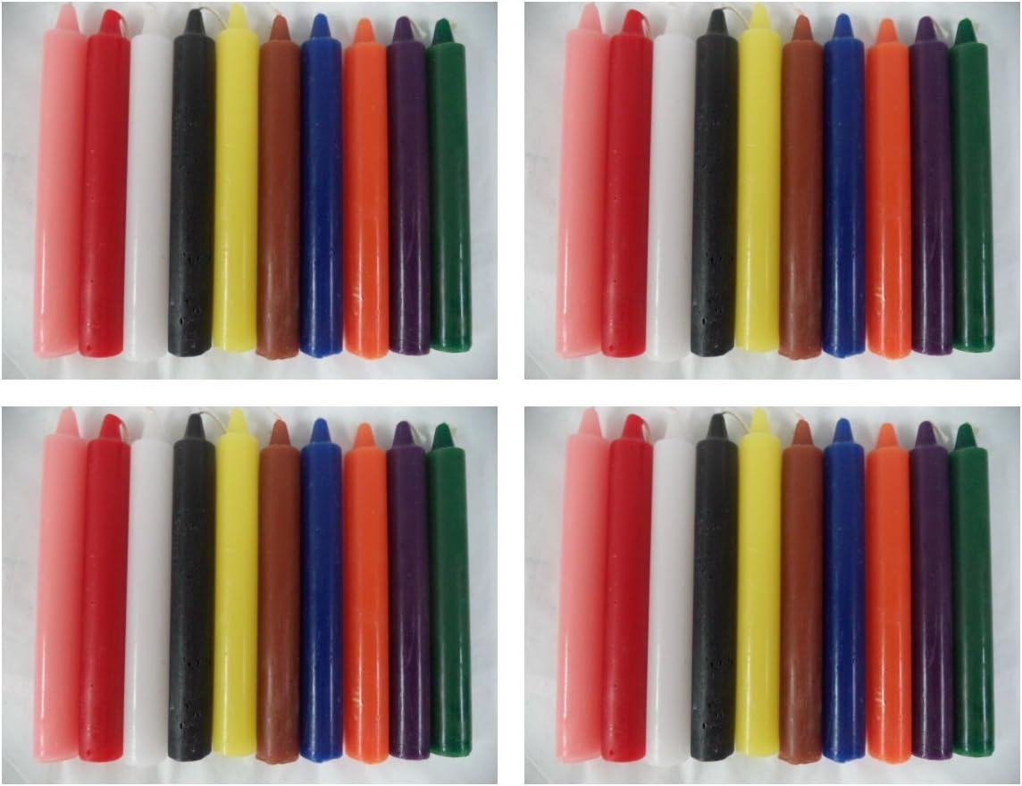 4 Sets of 10 X 6" Taper Spell Candles (40): Assorted Colors!