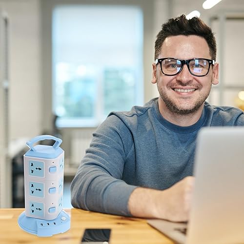 Miniatura 9 de Torre de regleta de alimentación USB profesional con carcasa de abdominales ignífuga, cable de extensión resistente a altas temperaturas, protector