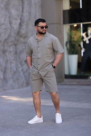 G mlek  ort Erkek Keten Tak m Oversize Kal p