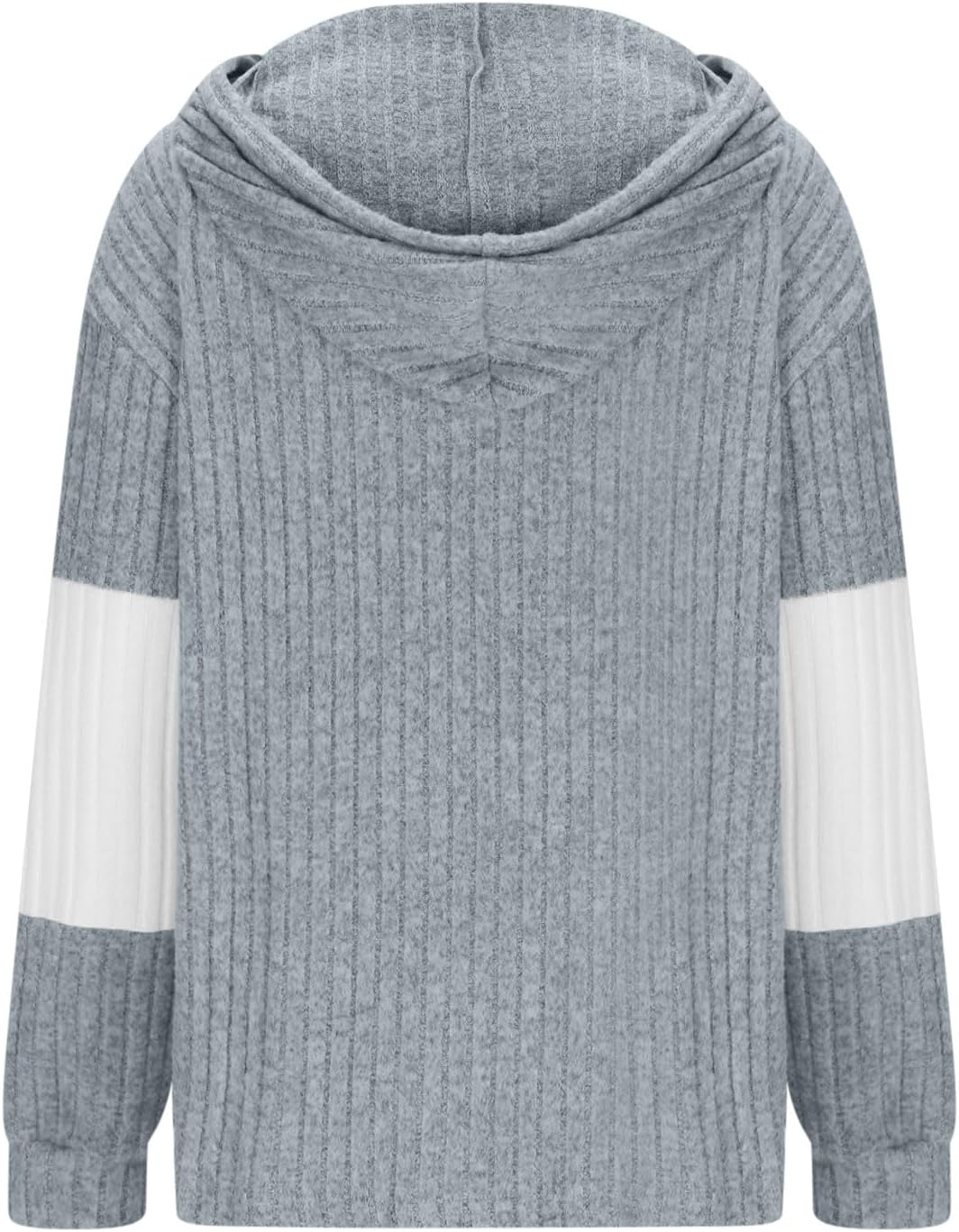 Women's Zip Up Hoodies Sweater Lightweight Color Block Knit Hooded Sweatshirts Casual Drawstring Thin Jackets Coats