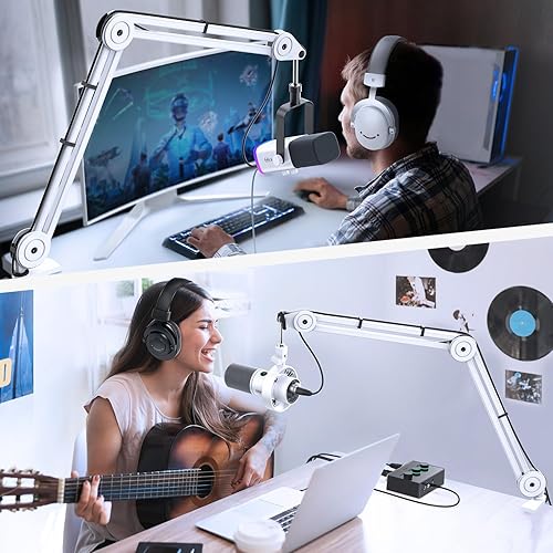 Miniatura 7 de FIFINE BM63 - Soporte de brazo para micrófono, soporte de micrófono resistente de metal, suspensión de tijera, brazo ajustable para grabación de
