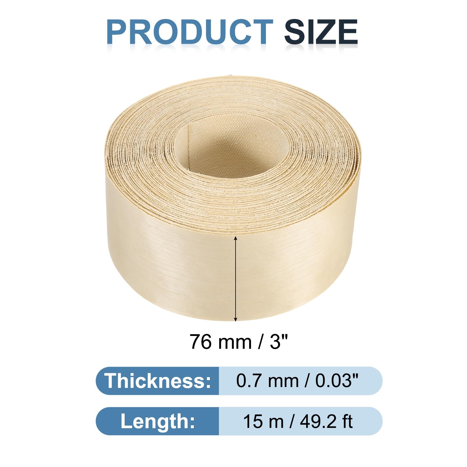 PATIKIL Bande chant en bouleau 3 pouces x 49.2 pieds Ruban placage | en bois pré-collé, Bande chant en contreplaqué flexible avec adhésif thermofusible, pour la restauration meubles