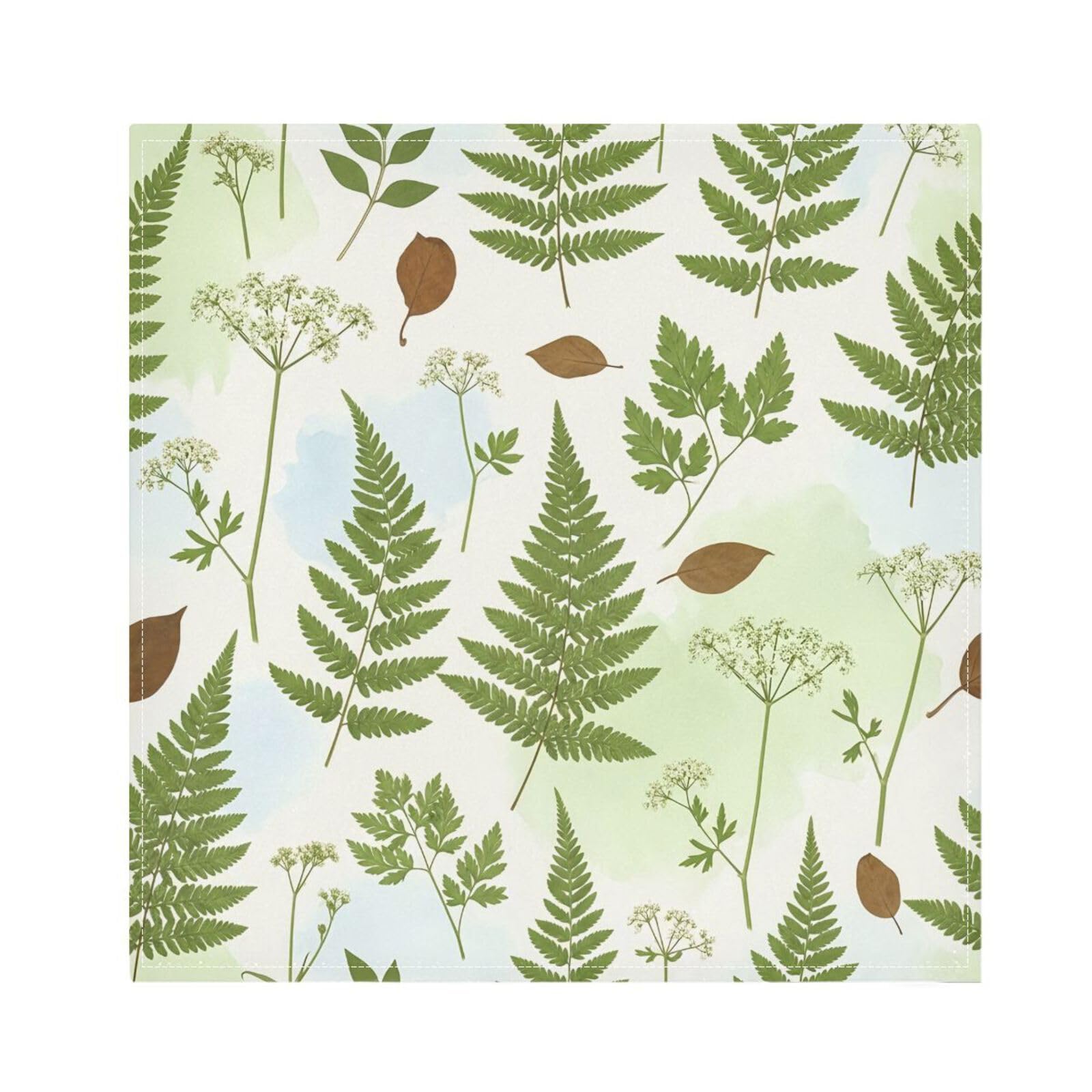 Ttgoth Watercolor Plant Cloth Napkin Set of 4 Washable & Reusable Dinner Napkins for Dining Table, Banquets, Wedding, Party, 50x50 cm