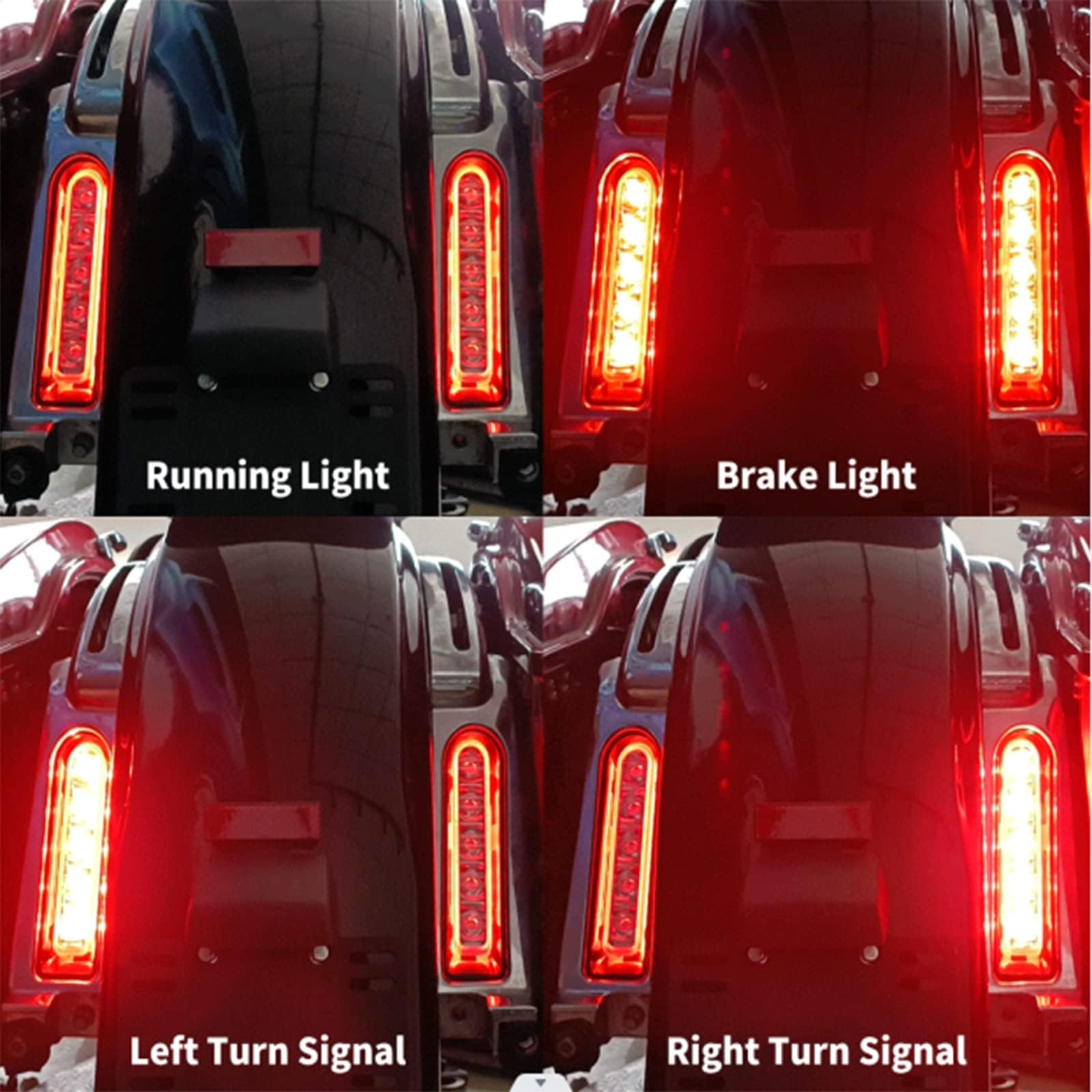 HCmotorku LED Filler Panel Lights Rear Fender Light Turn Signals Fit for Harley Touring Road Glide FLTR Electra Glide FLHT Road King FLHR Ultra Limited FLHTK 2014-2024 (Black Housing Smoke Len)