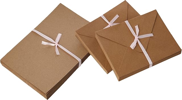 Papermania A6 Recycled Kraft Blank Card and Envelope, Pack of 50