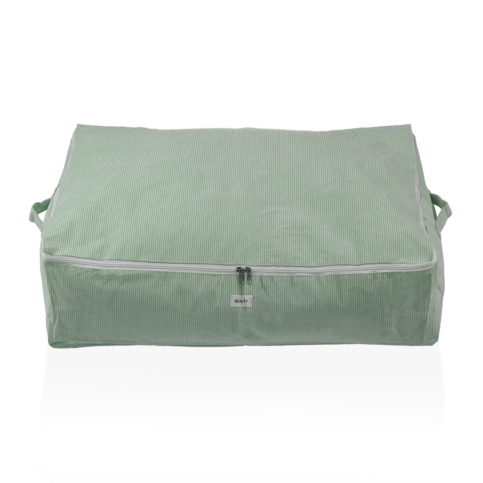 Boîte de rangement velours menthe XL grand bac tissu pliable