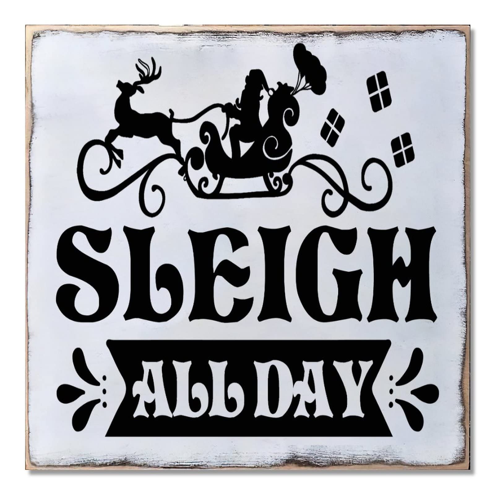 Panneau en bois suspendre Sleigh All Day idée cadeau décoration Noël