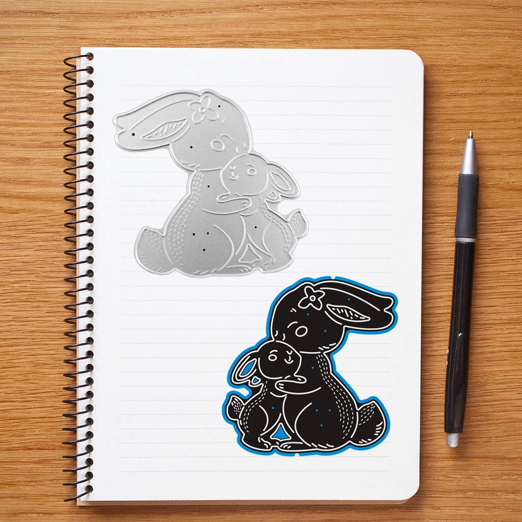 Hasen Stanzformen Für Kartenbasteln - Metall-Schablonen Für Scrapbooking | 76x82mm