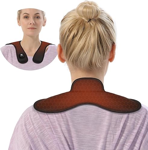 Almohadilla térmica para el cuello, envoltura térmica de cuello sin cable, almohadilla térmica portátil mini de 4000mAh para alivio del dolor de