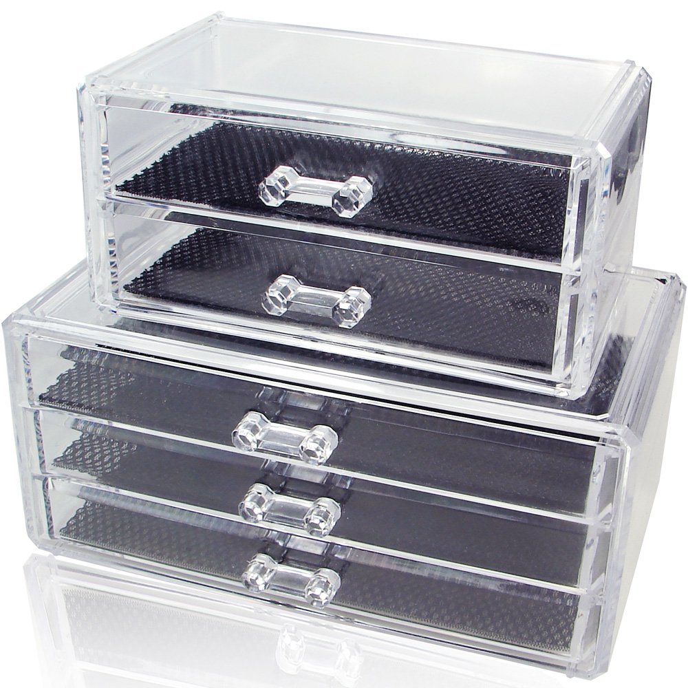 Ikee Design Jewelry & Cosmetic Storage Display Boxes Two Pieces Set