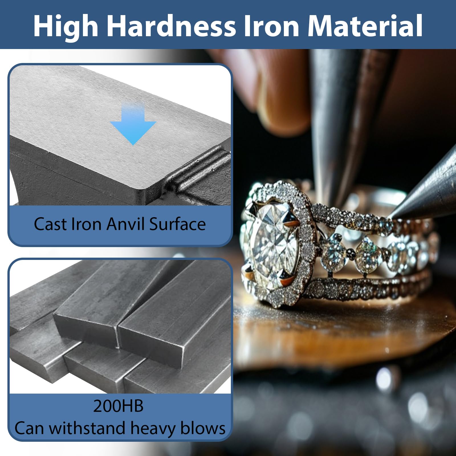 Zevemomo Cast Iron Anvil, 22 Lbs Single Horn Anvil, Anvils for Blacksmithing with 6.7