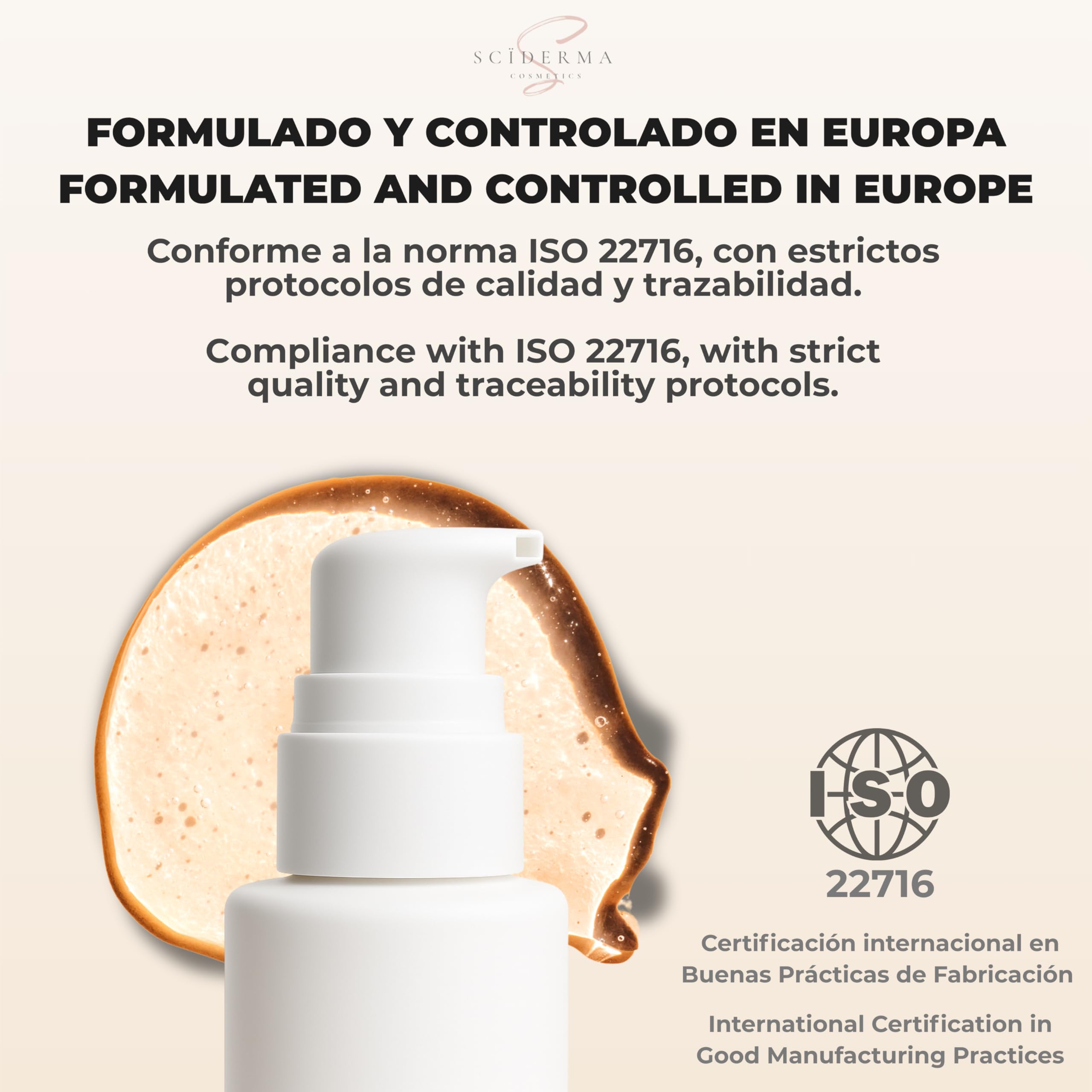 60 ml Serum Vitamin C, ASTAXANTHIN, VITAMIN E, B1, B2, B6, B9, B12 AND Ferulic Acid - Niacinamide, Hyaluronic Acid, Peptides, Resveratrol, Centella Asiatica, Aloe – FACIAL GLOW AND DEPIGMENTANT SERUM — view 6