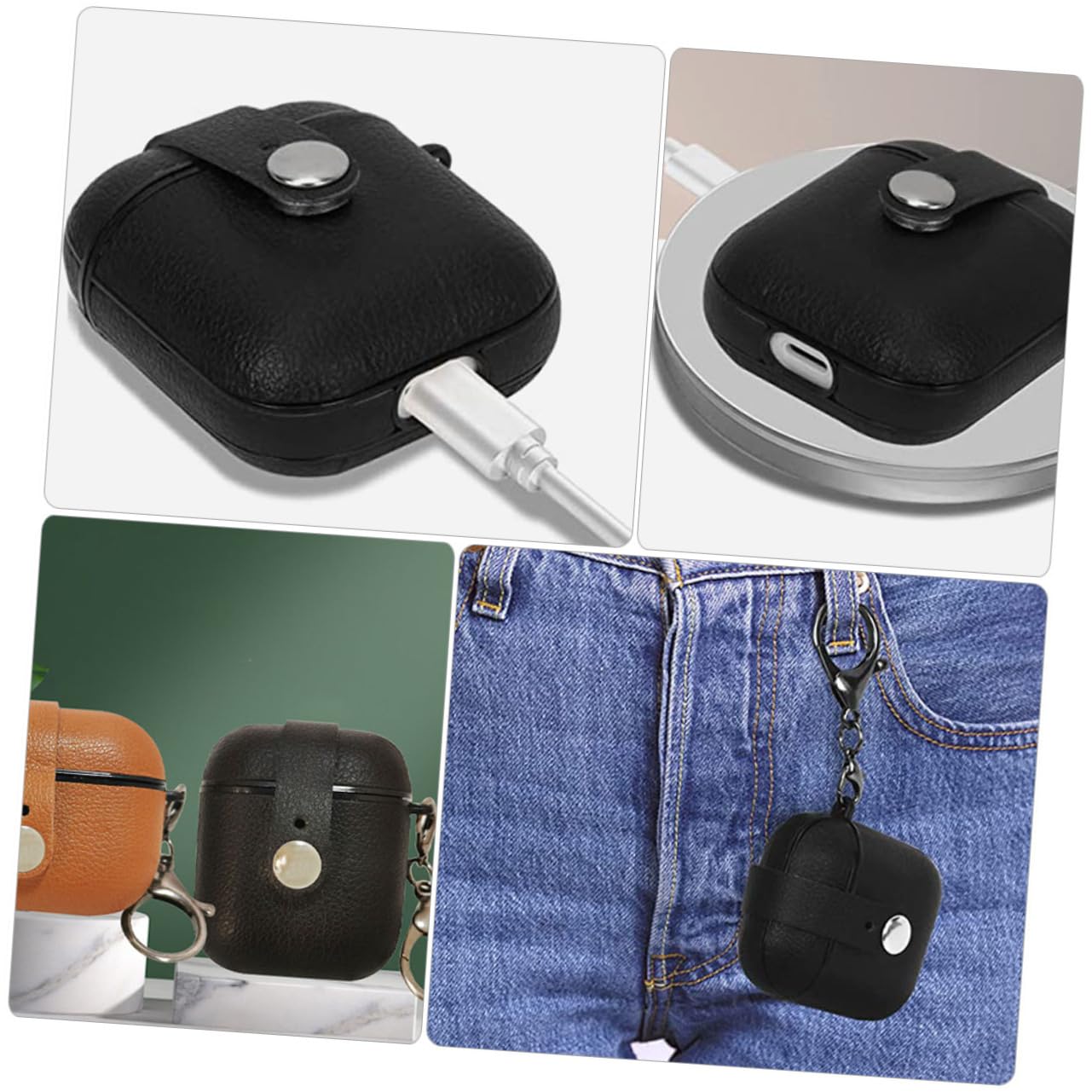 BESTonZON 4 Uds Caja De Auriculares PU Funda para Auriculares PU Protector De Inalámbricos Estuche De Transporte Caso Cubierta De Cubierta