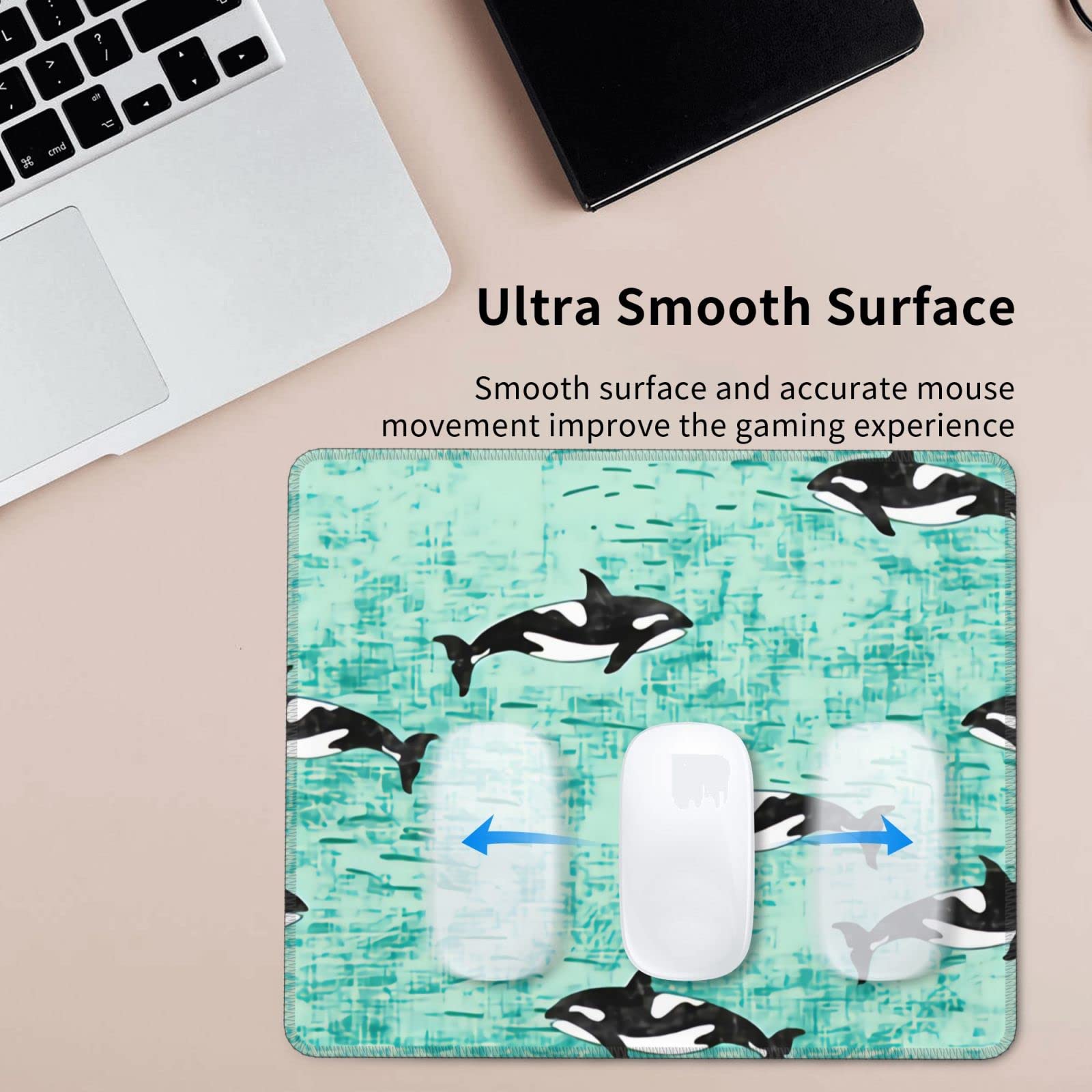 Tappetino per mouse con simpatici animaletti. Bordi cuciti 25,4 x 30,5 cm, con una base in gomma antiscivolo da 3 mm, per ufficio, gioco e studio