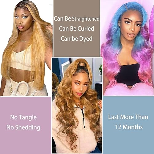 Miniatura 7 de Fheaicr - Paquetes de extensiones de cabello humano de grado 12A, en tono ombré 1B27 de negro natural a rubio miel, 24 pulgadas, con trama de