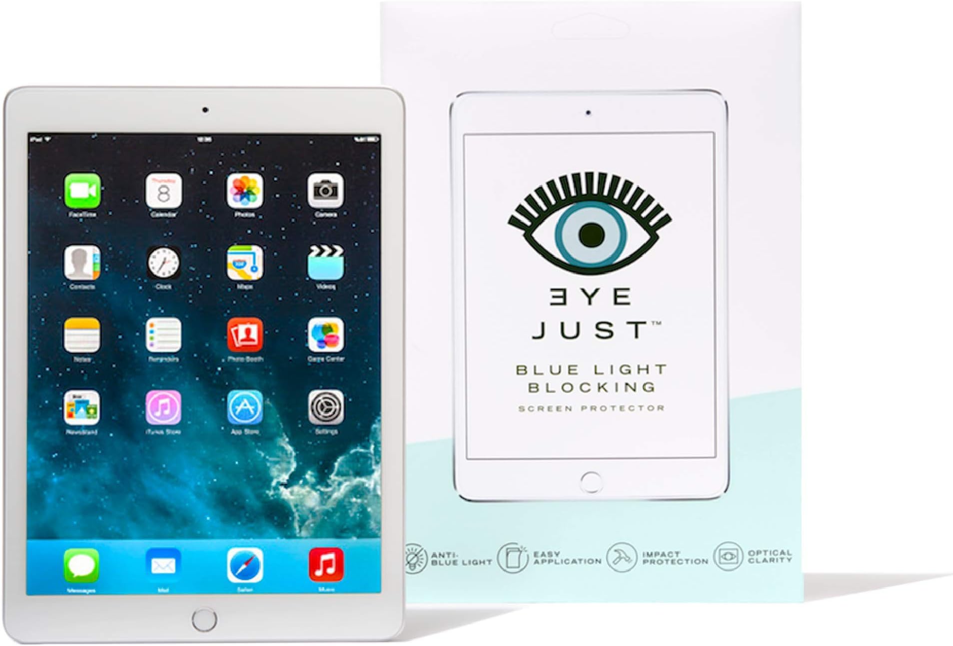 EyeJust Blue Light Blocking Screen Protector, Compatible with iPad 9.7 inch, Anti-UV Eye Protection, Relieve Eye Strain, Premium Full Screen Coverage