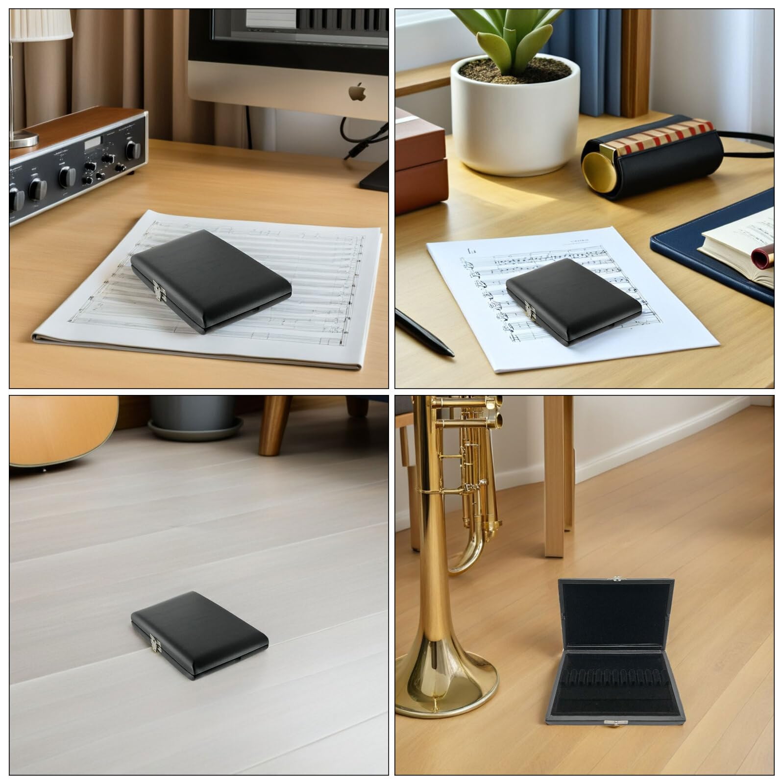 Estuche de Madera para Cañas de Oboe con Ranuras Organizador Compacto y Protector de Humedad Accesorio para Instrumentos de Viento Madera Viajes