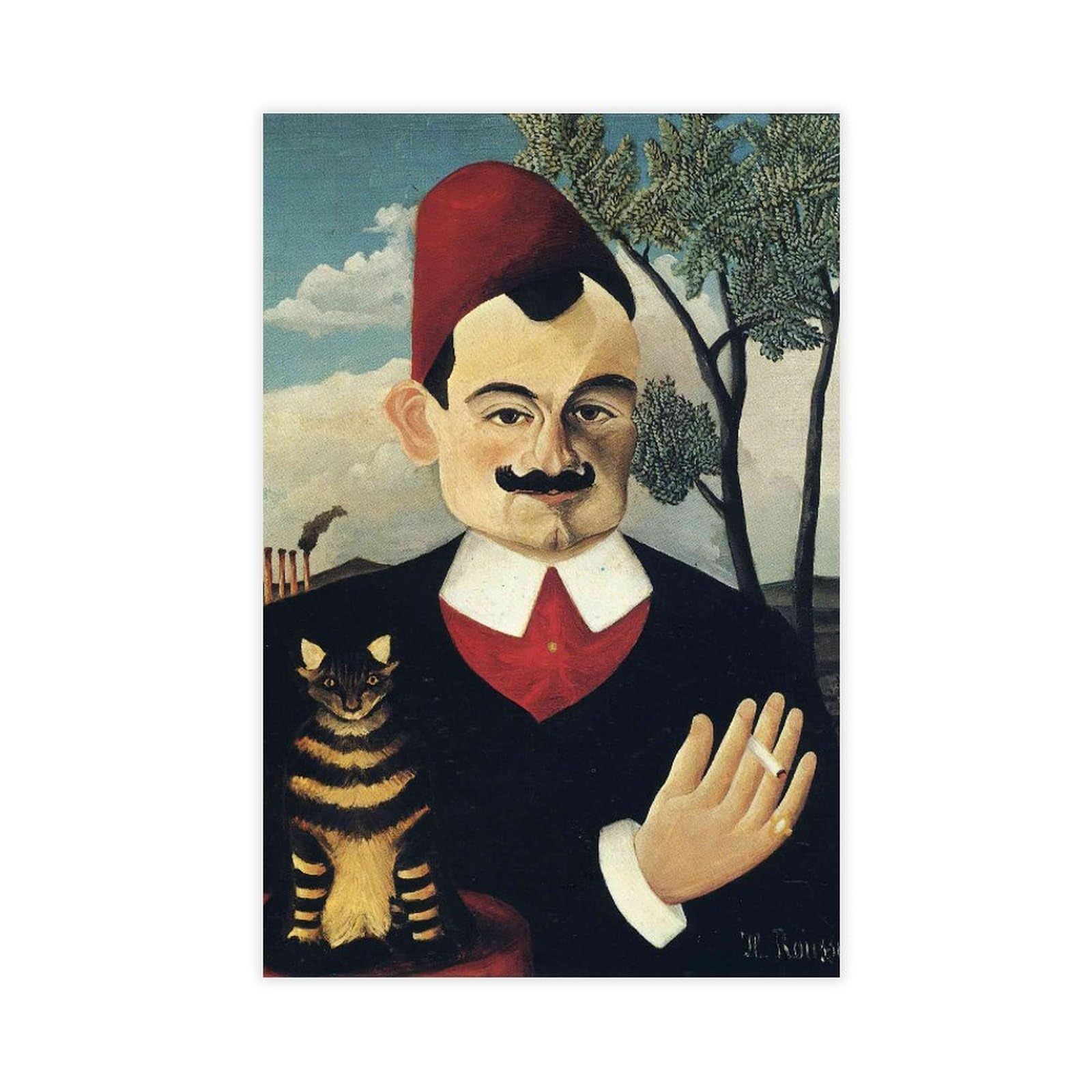 WCYB Portrait of Pierre Loti by Henri Rousseau Prints Posters Canvas Deco Paintings Wall Art For Office Unframe 12" L X 18" W