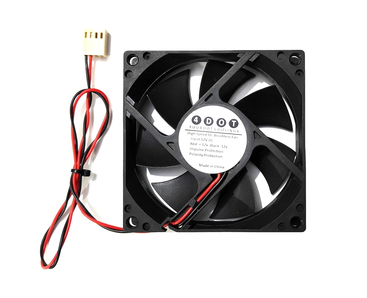 Fourdot 80mm fan for computer cooling with motherboard connector model 8025