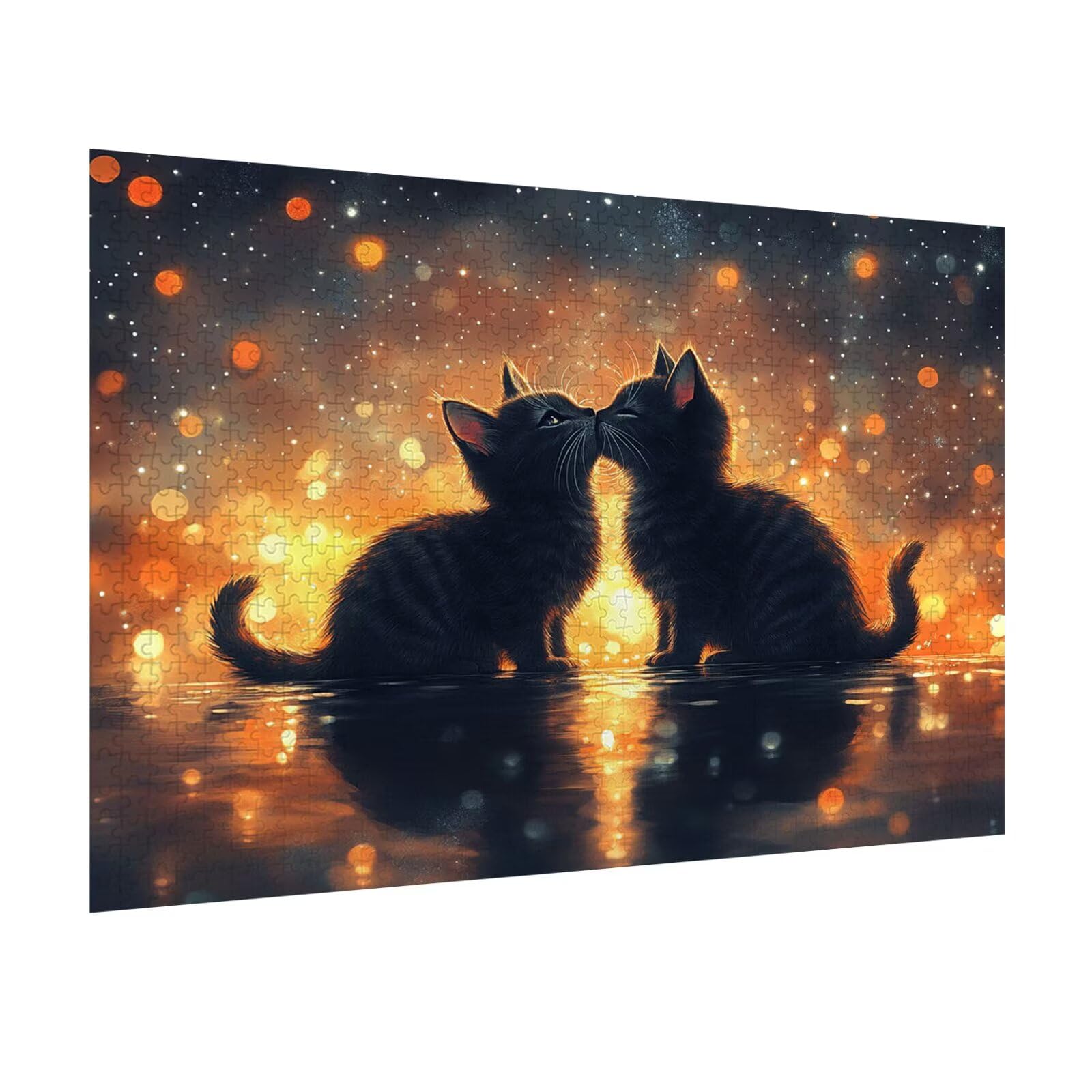 3000 sztuk puzzli dla dorosłych marzycielskie wymagające gry logiczne, n | Puzzle dla dorosłych kotów, wskazówki z literami z tyłu, ciasne dopasowanie puzzli, rodzinne zajęcia wewnętrzne, wystrój domu