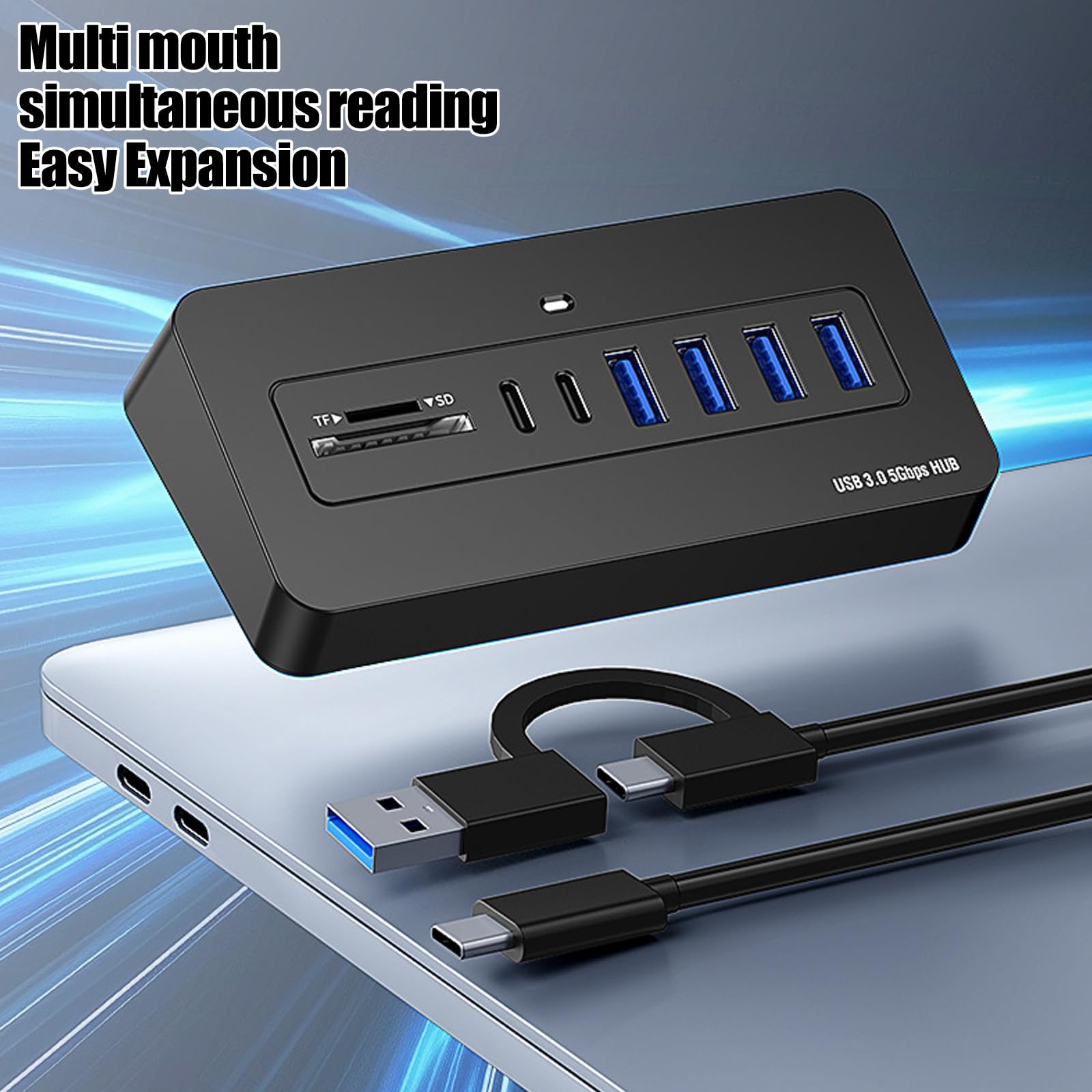 Hub multipuerto de escritorio para portátil de 5 Gbps con USB-a, con cable