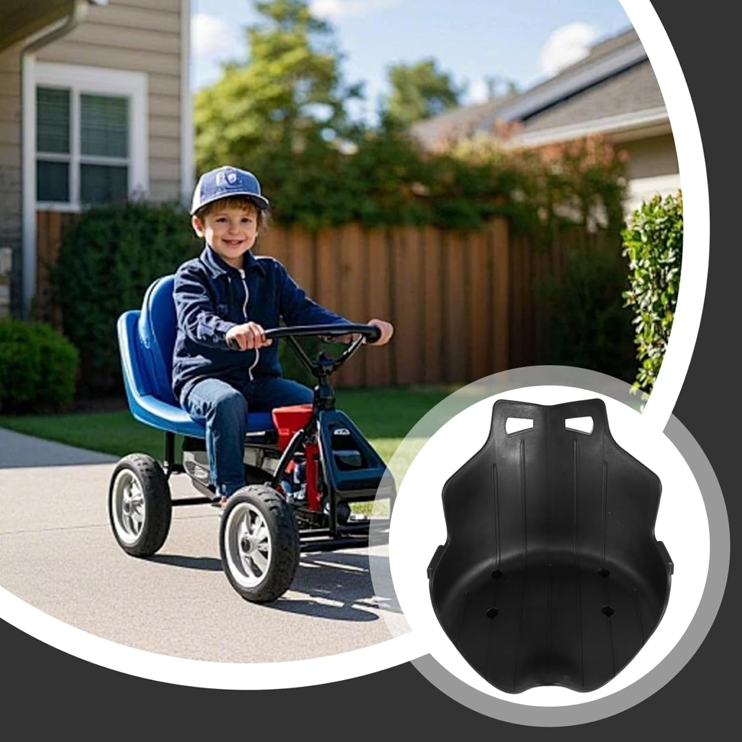 Hoverboard Seat, Plastic Hoverboard Seat Attachment, Accessory for Self Balancing Scooter, Hoverboards Go-Cart for Kids or Adults, Black