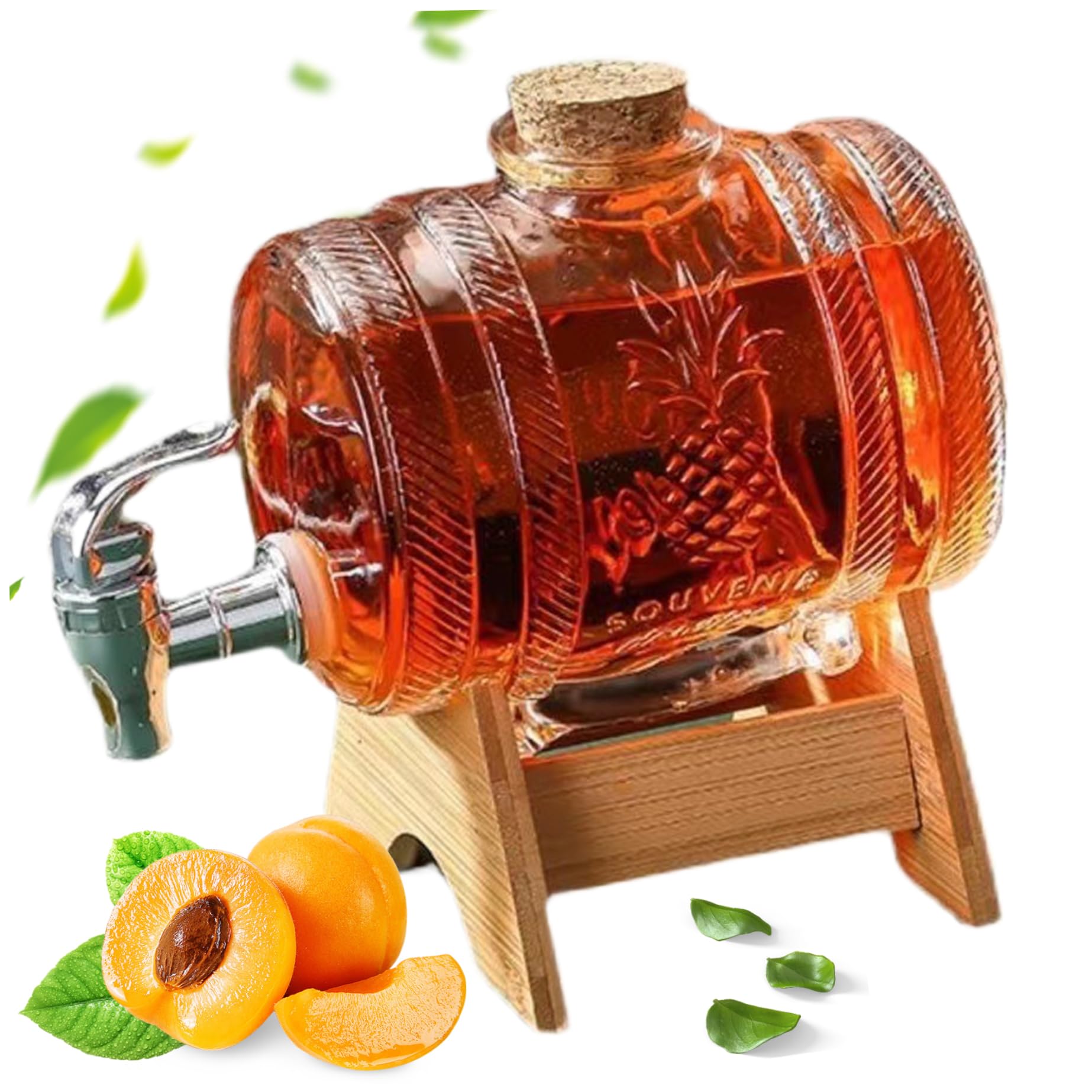 Distributeur de boisson avec robinet anti-fuite et bouchon liège