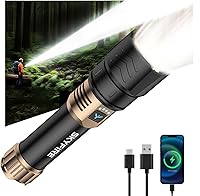 Vista 10 de SKYFIRE LED Flashlights High Lumens with Ignition Lens&Color-Changing Yellow/Blue Lenses,2000lm Super Bright Rechargeable,Zoomable,4