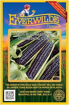 مزارع Everwilde - 40 Hopi Blue بذور الذرة المحسنة - عبوة بذور قبو الذهب