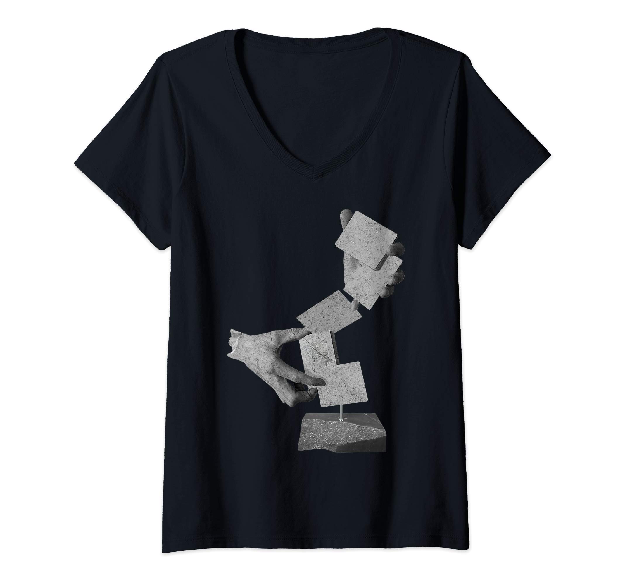 Womens Art of Cardistry Sculpture - Playing Cards Flourish Gift V-Neck T-Shirt