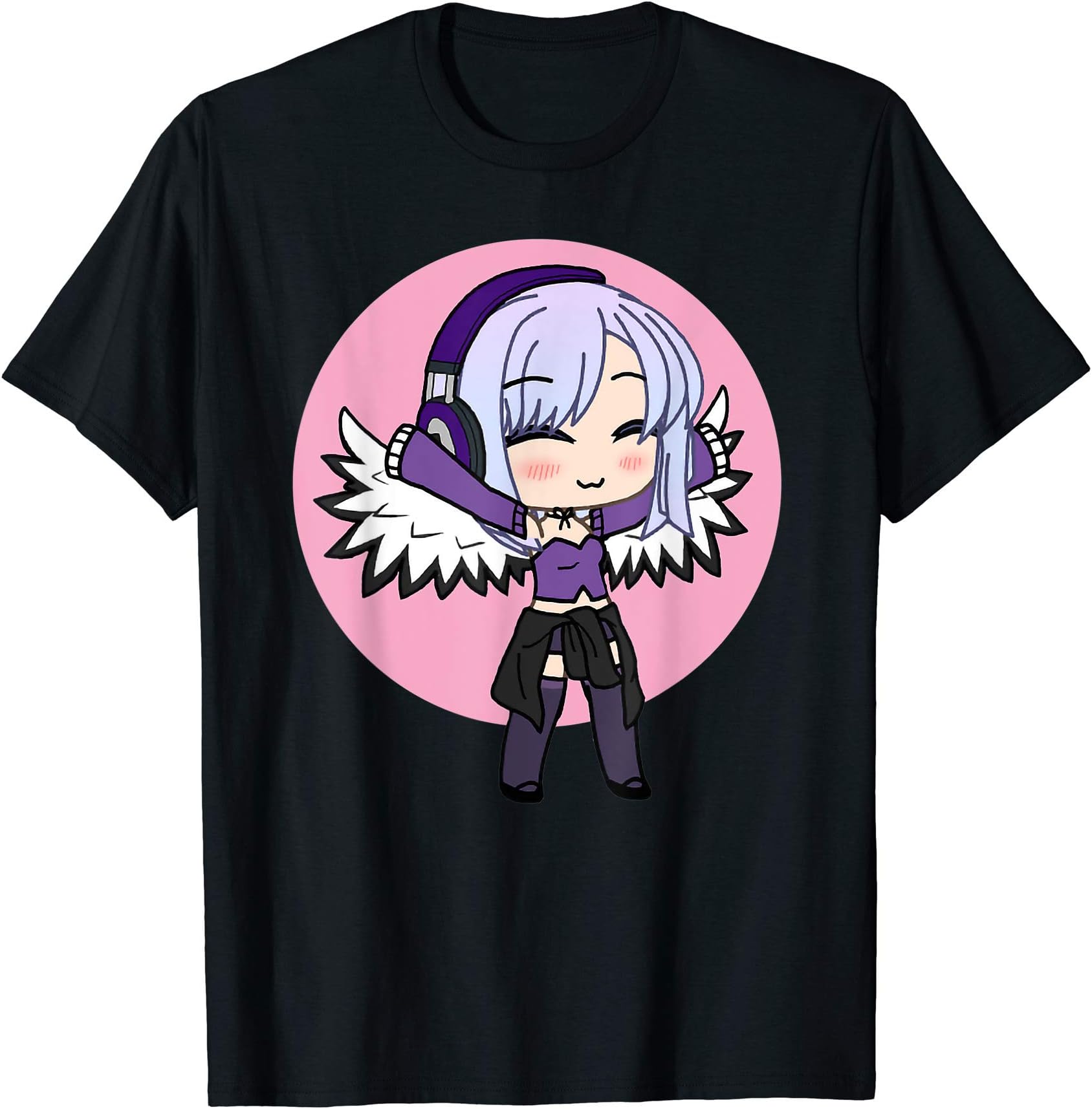 Cute Kawaii Apparel and AccessoriesCute Chibi style Kawaii Anime Girl with wings T-ShirtOEKO-TEX STANDARD 100