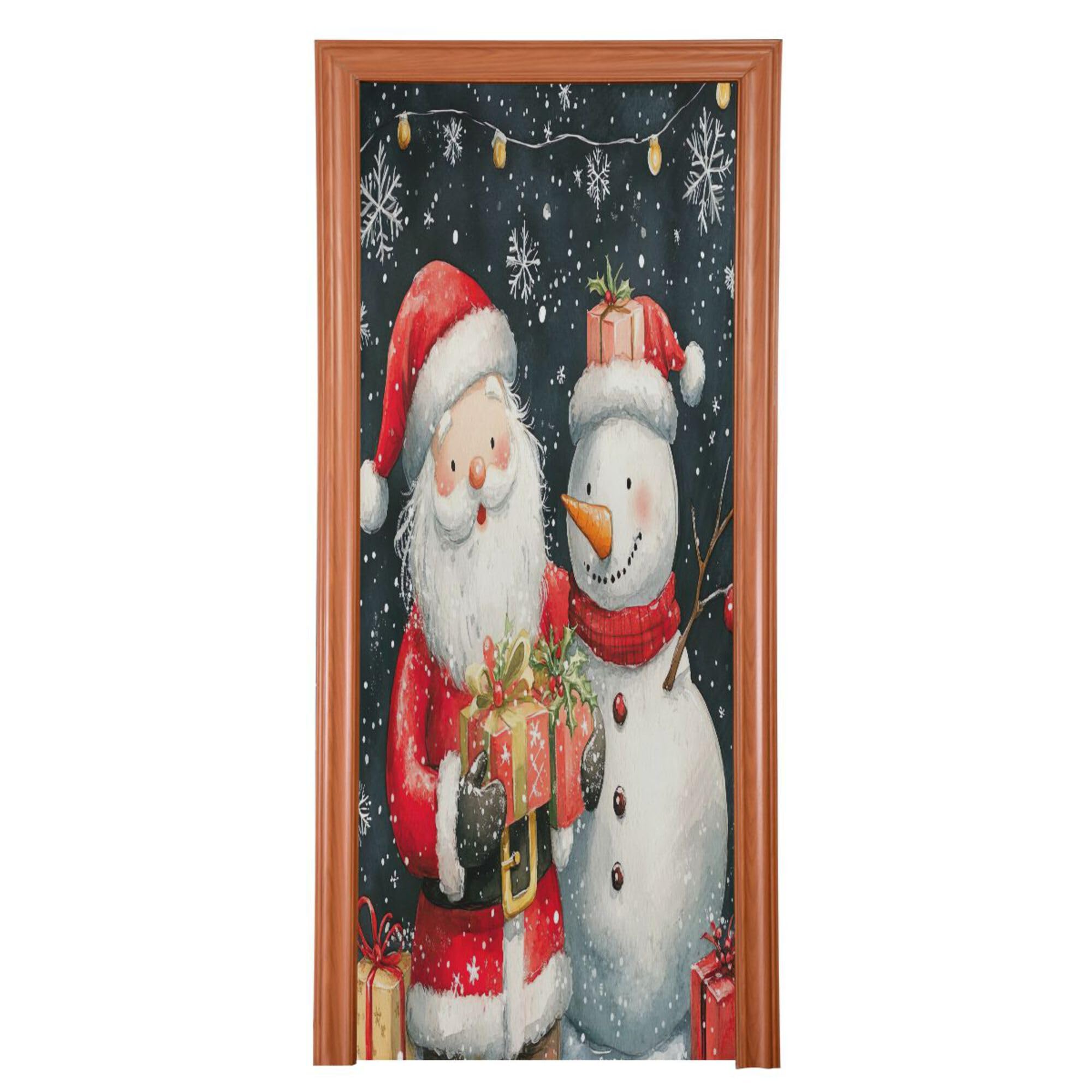 SEHANY Christmas Santa Door Cover Outdoor Decor, High Stretch Fabric Christmas Front Door Cover Christmas Banner Door Cover for Front Door Festive Party Home Decor 36 * 98inch