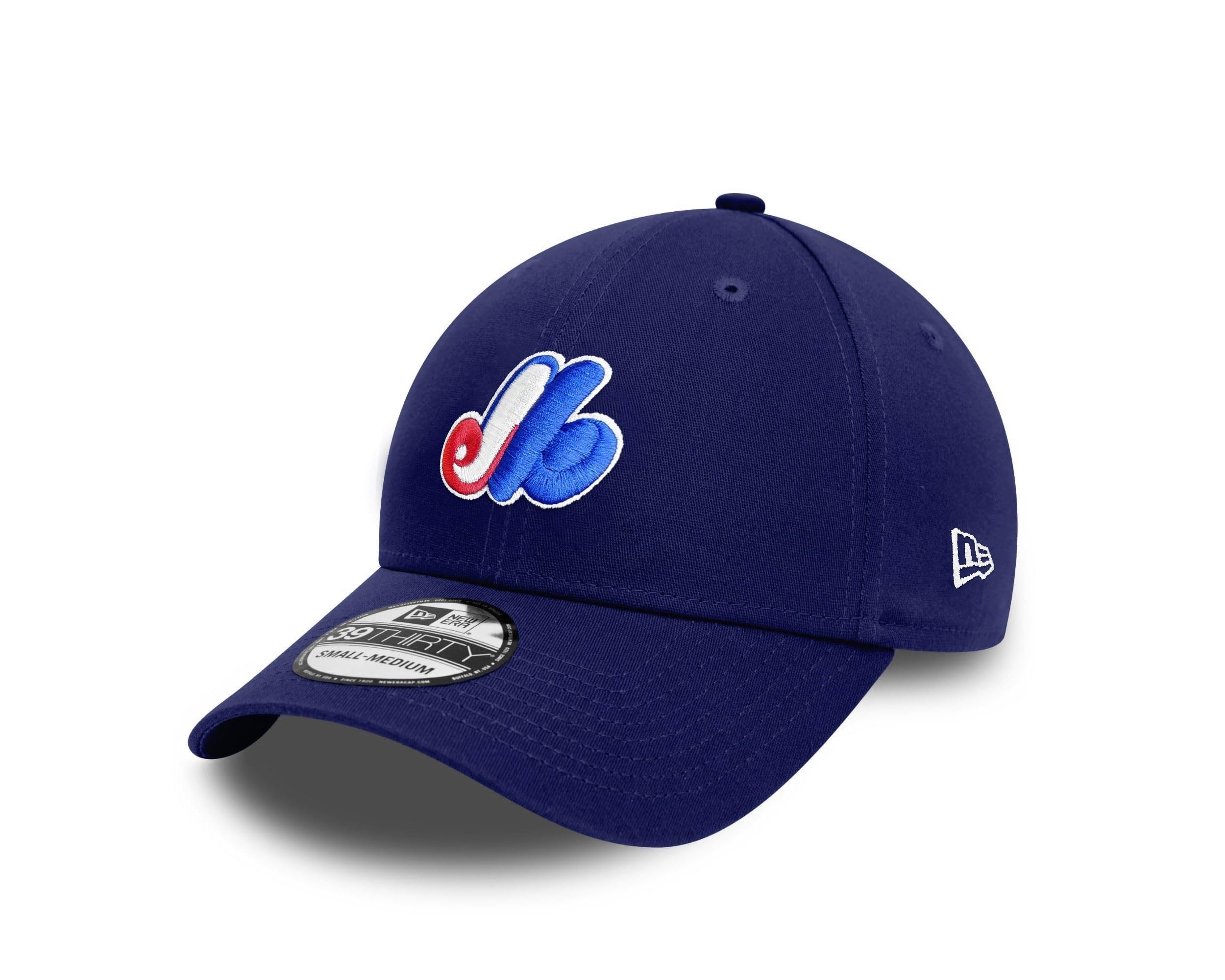 New Era Unisex Montreal Expos #31578 Montreal Expos Mlb Cooperstown Historic Logo Blue 39Thirty Stretch Cap