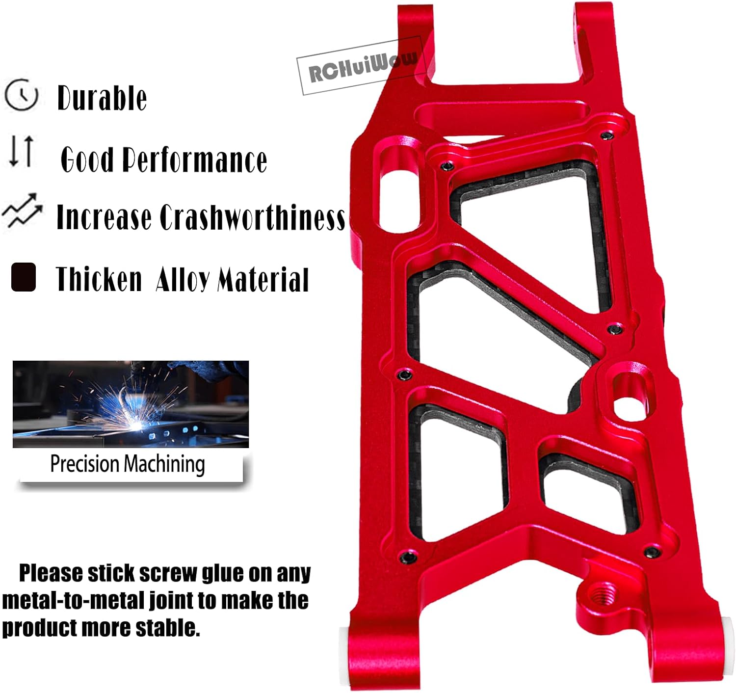 RC Rear Suspension Arms Upgrades Part for 1/8 Kraton 6S BLX,Outcast 6S BLX,Talion 6S BLX, Notorious 6S BLX,Alloy Aluminium Rear A Arms,2pcs,Red