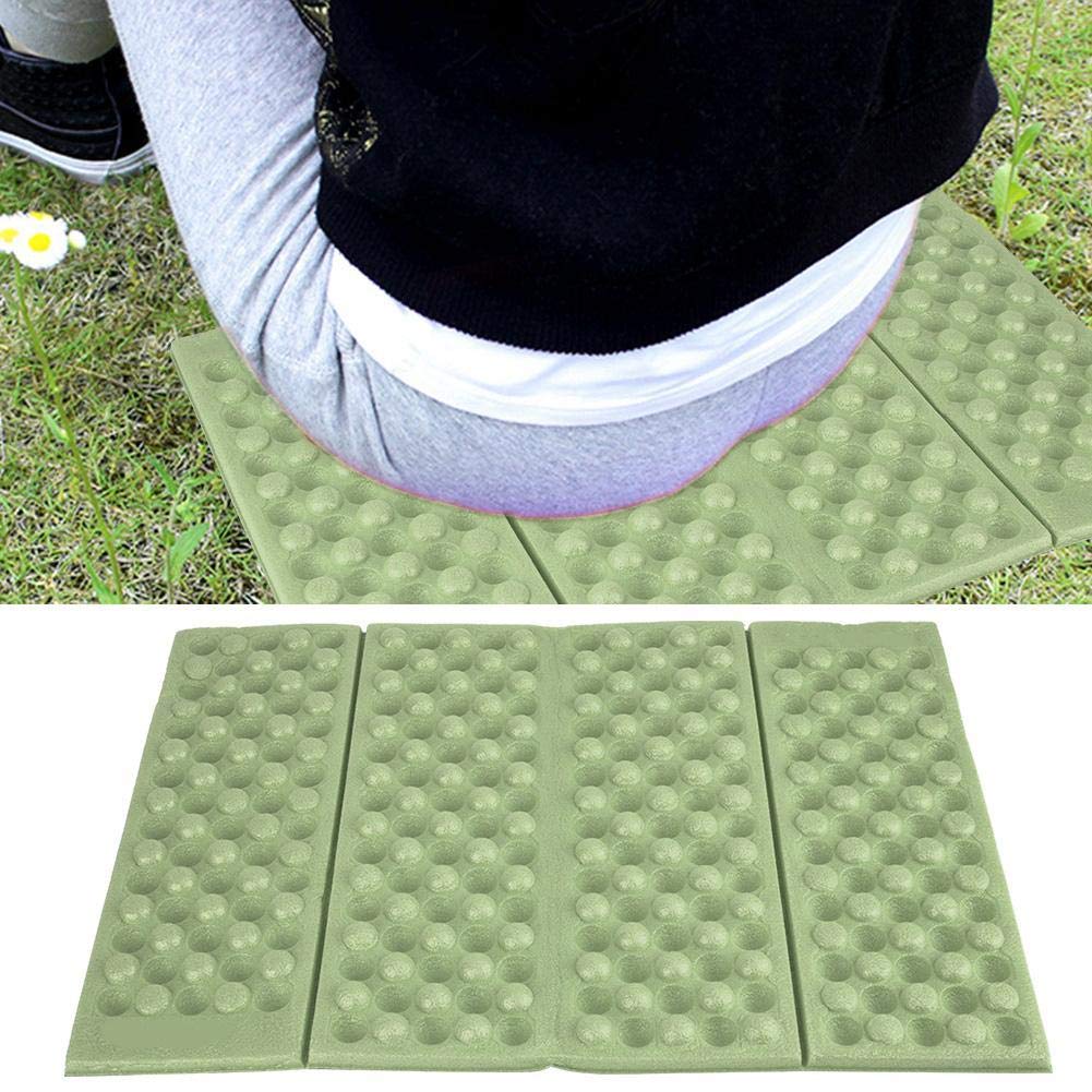 Demeras Mata kempingowa XPE składana poduszka siedzenia odporna na wilgoć Mini Foam mata do siedzenia na piknik, wędrówki, wspinaczkę, biwakowanie, podróże (Zielony+Czarny)